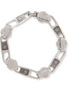 BALENCIAGA - Logo-Embossed Silver-Tone Bracelet - Silver