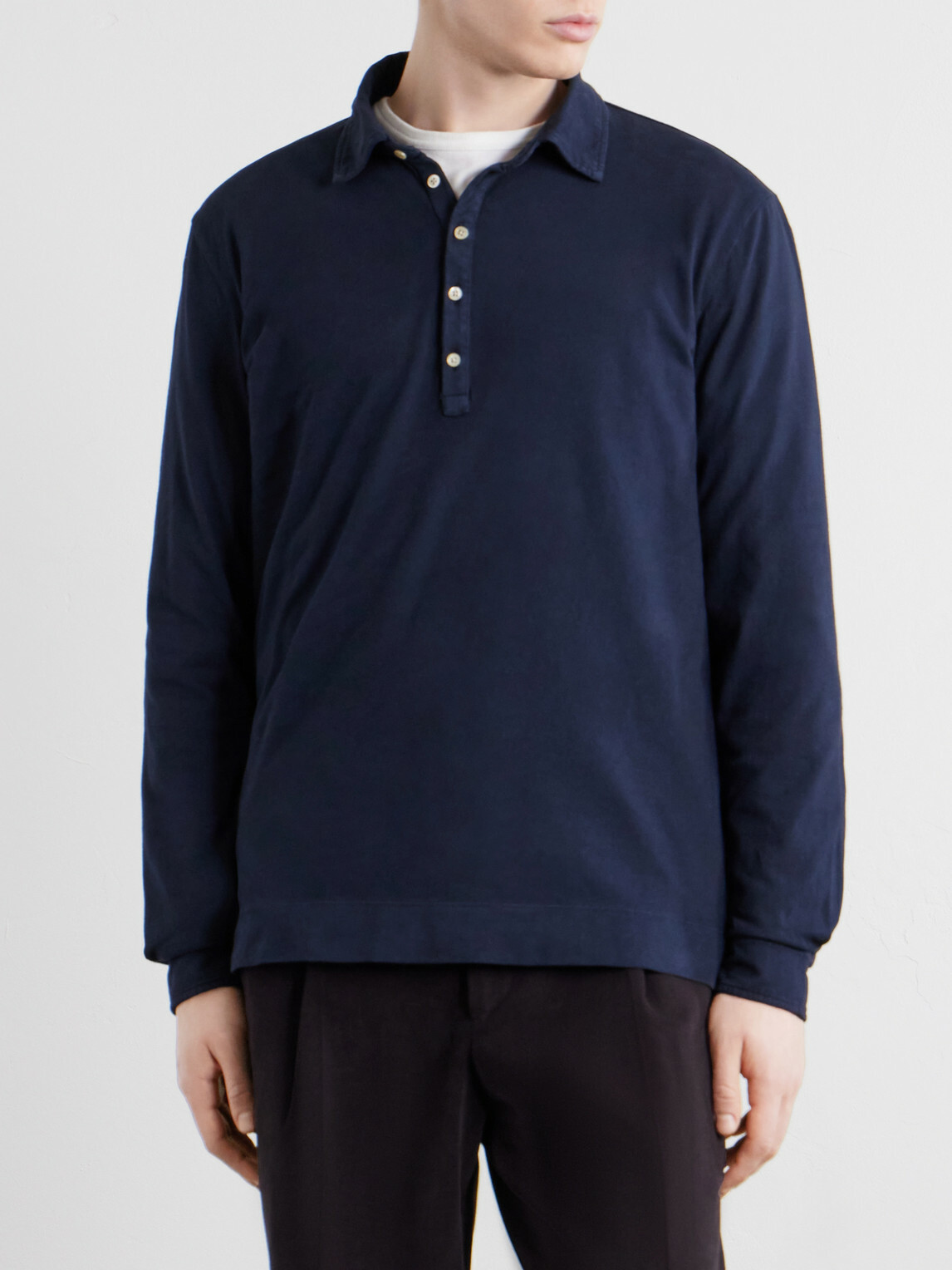 Massimo Alba - Raya Cotton-Jersey Polo Shirt - Blue