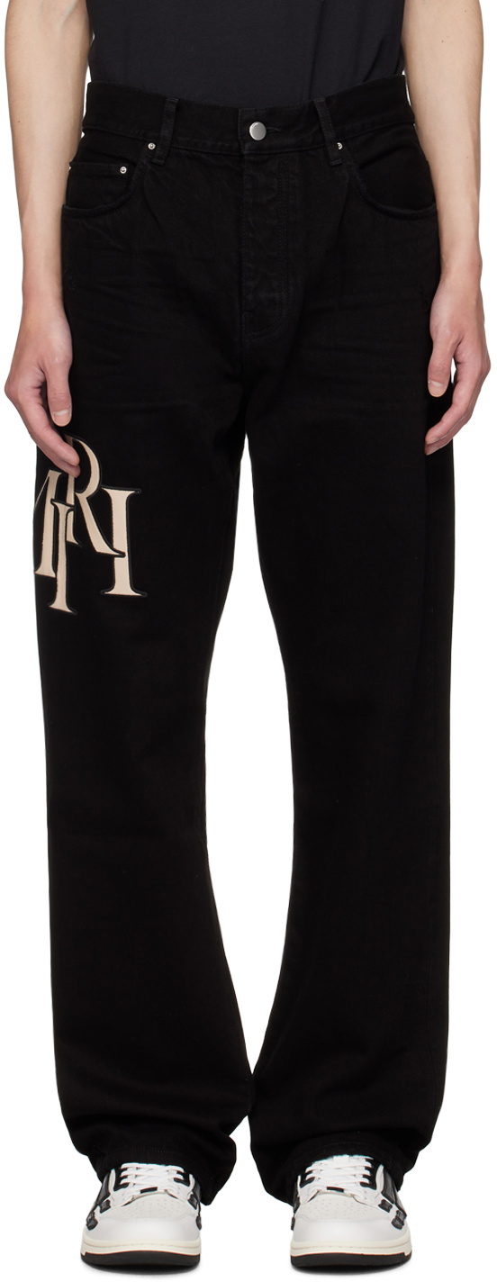 AMIRI Black Staggered Straight Jeans Amiri