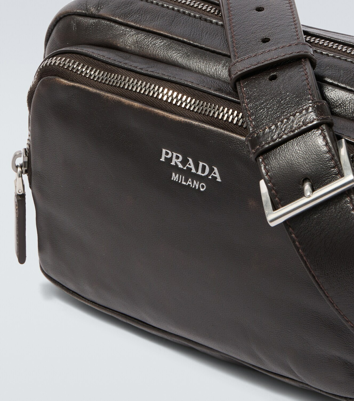 Prada Distressed leather crossbody bag
