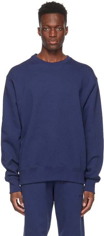Photo: adidas Originals x Pharrell Williams Navy Basics Sweatshirt