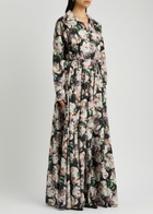Norma Kamali Floral-print Shell Maxi Dress Pink