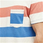 RRL Men's Norman Stripe T-Shirt in Red/Blue/White