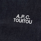 A.P.C. x Jean Touitou Social Status Denim Leather Tote in Navy/Beige
