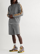 Gucci - Webbing-Trimmed Cotton-Jersey Shorts - Gray