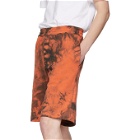 Helmut Lang Orange and Grey Terry Shorts