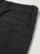 Folk - Assembly Tapered Pleated Cotton-Moleskin Trousers - Gray