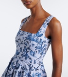 Erdem Striped printed cotton poplin midi dress