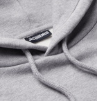 JACQUEMUS - Logo-Embroidered Mélange Fleece-Back Organic Cotton-Jersey Hoodie - Gray