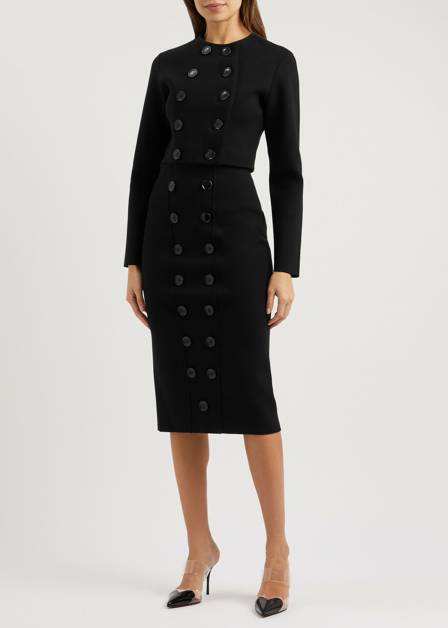 Alaïa Double-breasted Wool-blend Cardigan Black ALAÏA