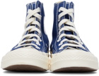 COMME des GARÇONS PLAY Blue Converse Edition Half Heart Chuck 70 High Sneakers