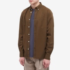 Norse Projects Men's Anton Light Twill Button Down Shirt in Dark Olive