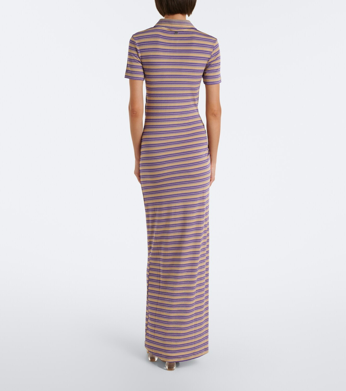 Rabanne Cutout gathered striped crêpe maxi dress
