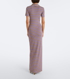 Rabanne Cutout gathered striped crêpe maxi dress