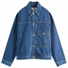 Studio Nicholson Men's Petar Patch Pocket Denim Jacket in Indigo Wash