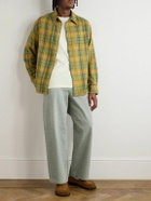 The Elder Statesman - Pashmina Checked Wool and Cashmere-Blend Shirt - Yellow