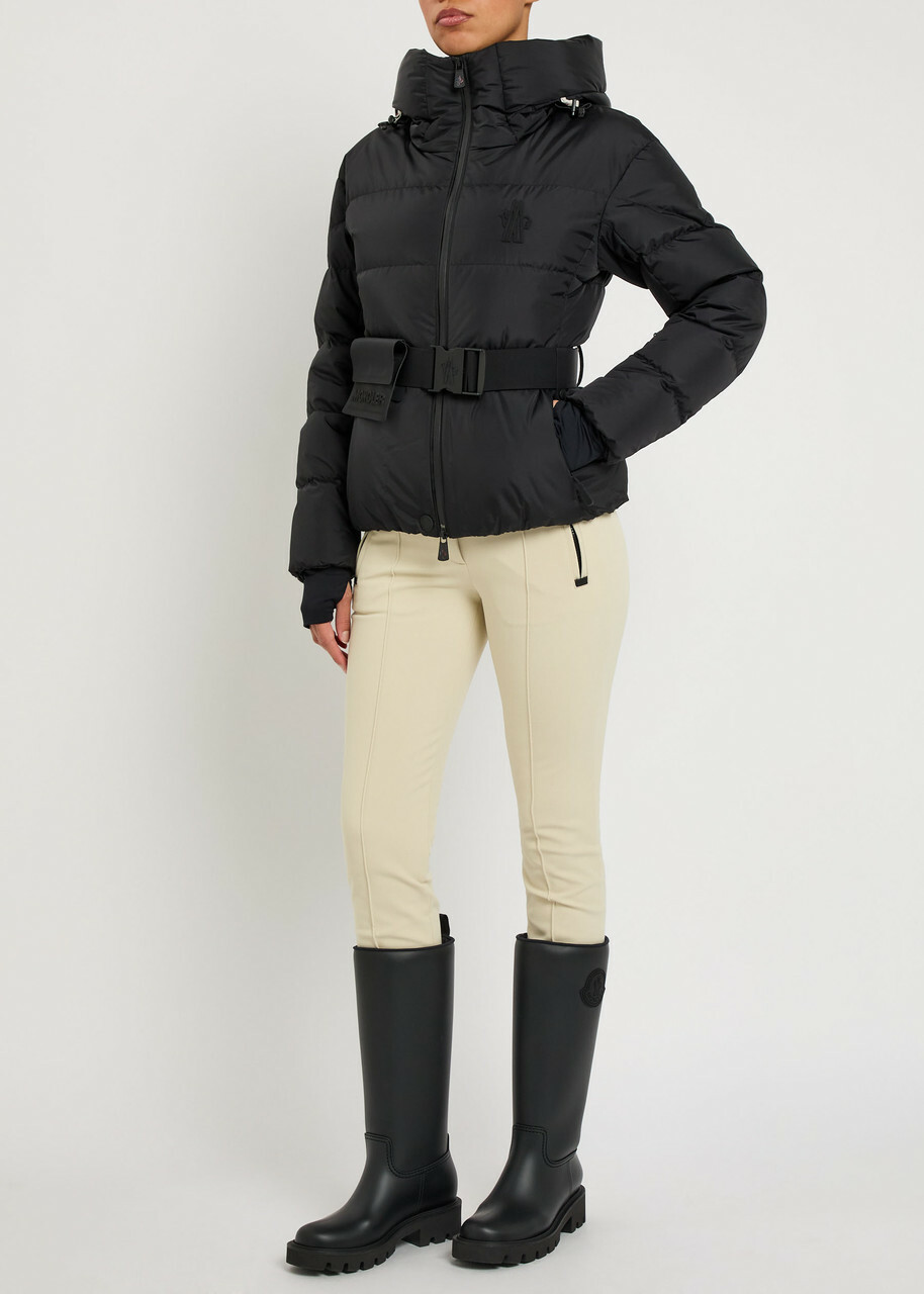 Moncler Bouquetin Belted Padded Shell Jacket Black