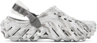 Crocs White & Gray Echo Marbled Clogs