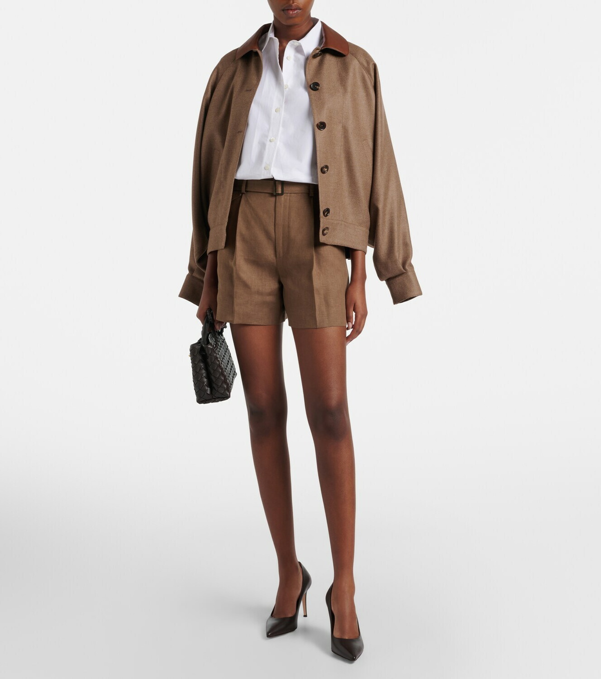 Ralph Lauren Collection Denise belted linen shorts