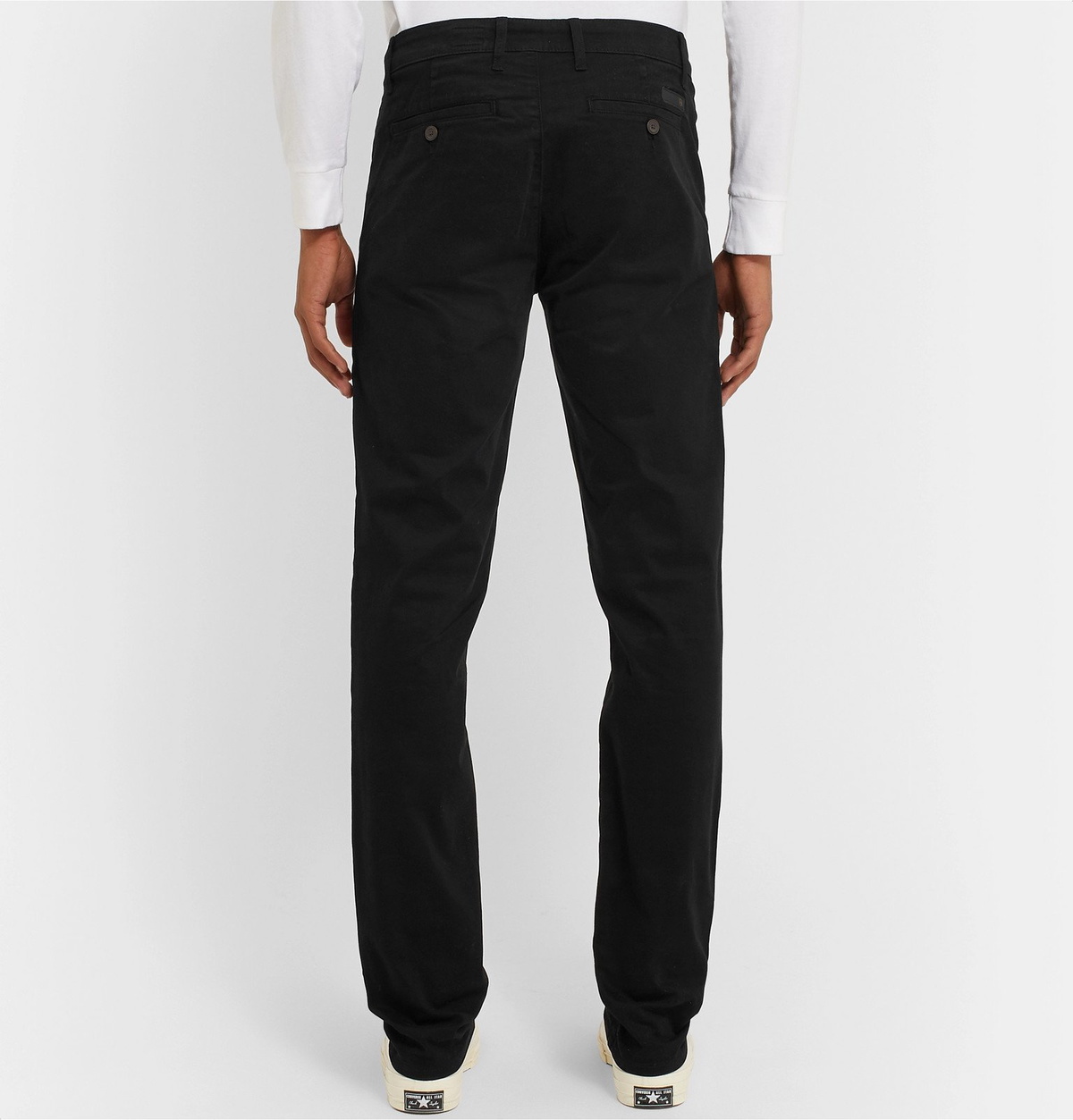 AG Jeans - Black Marshall Slim-Fit Brushed Cotton-Blend Trousers - Black