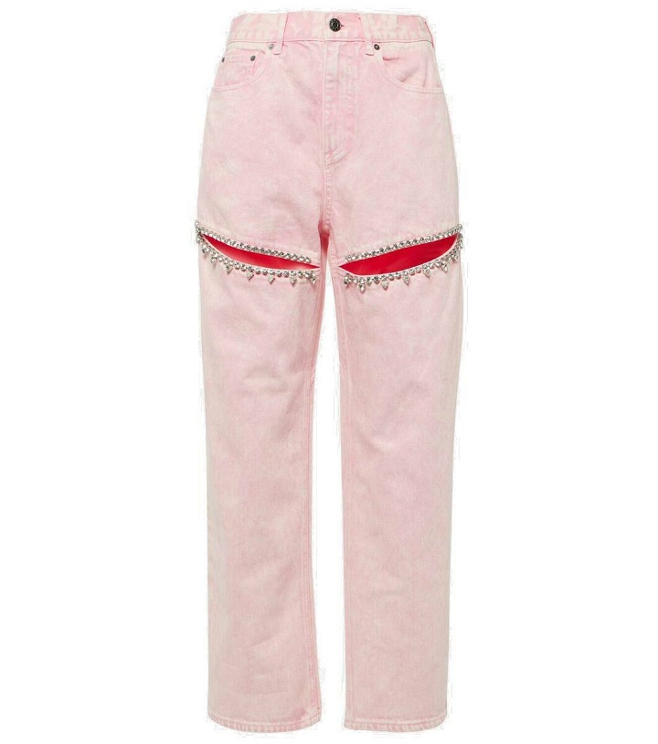 Photo: Area Embellished heart straight jeans