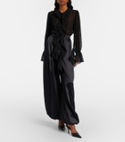 Nina Ricci Silk-blend satin wide-leg pants