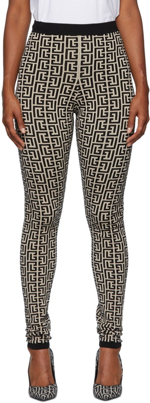 Photo: Balmain Beige Monogram Leggings