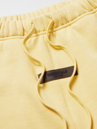 FEAR OF GOD ESSENTIALS - Logo-Appliquéd Wide-Leg Cotton-Blend Jersey Drawstring Shorts - Yellow