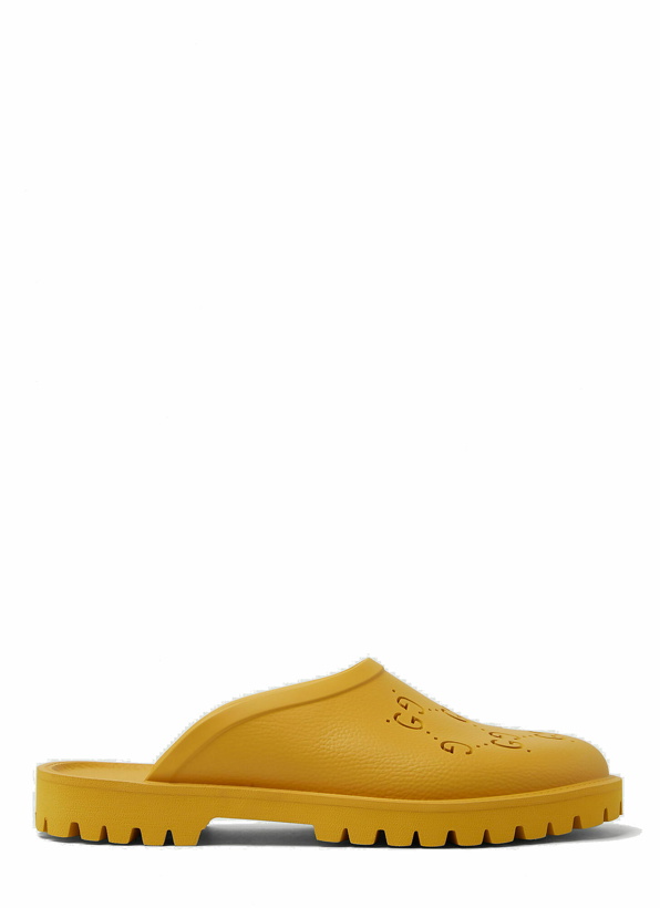 Photo: Perforated G Low Clogs in Yellow
