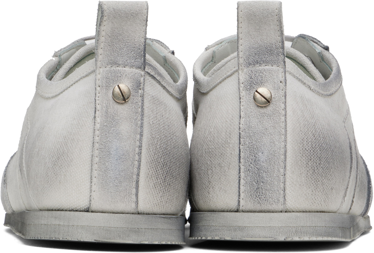 Ann Demeulemeester White & Gray Siru Low-Top Boxing Sneakers