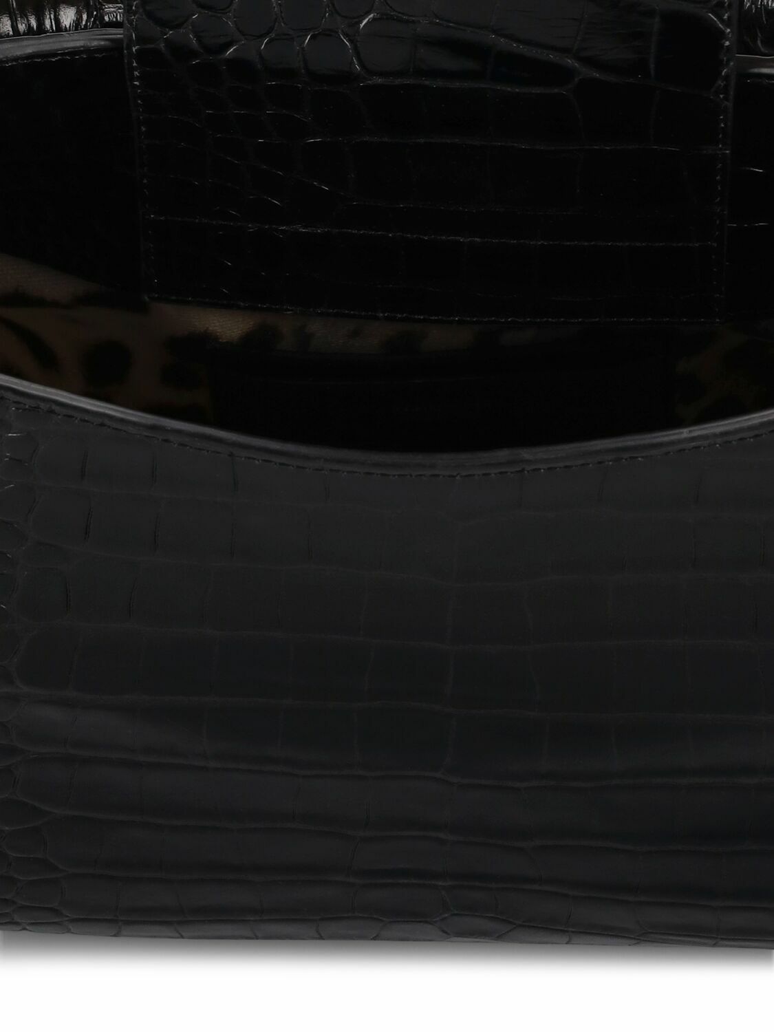 ROBERTO CAVALLI Road Croc Embossed Leather Shoulder Bag