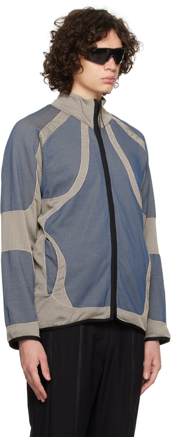 _J.L - A.L_ Blue & Beige Liquid Track Jacket