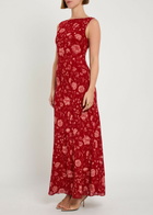 Reformation Prescott Floral-print Chiffon Maxi Dress Red