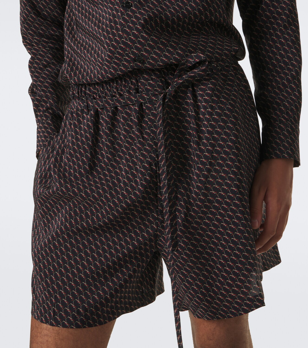 Saint Laurent Cassandre printed silk shorts