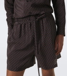 Saint Laurent Cassandre printed silk shorts