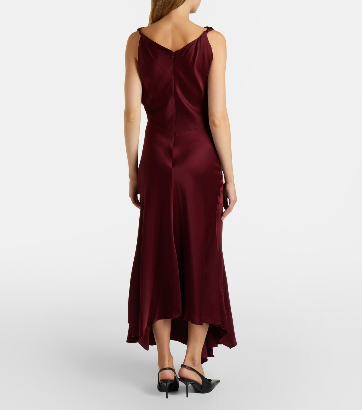 Victoria Beckham Posy draped satin midi dress