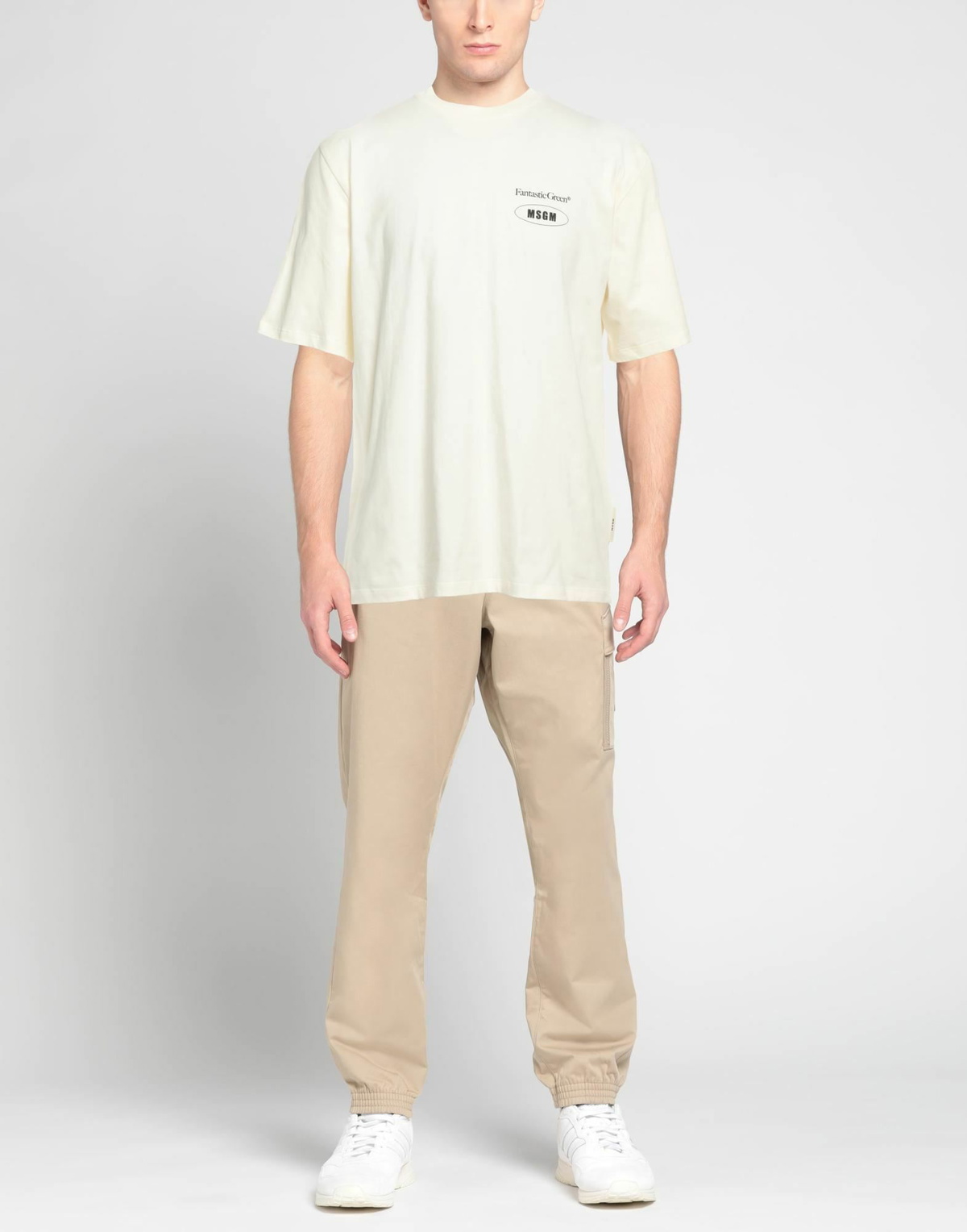 Msgm Mens T-shirt Cream