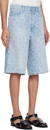 Casablanca Blue Pearl Denim Shorts