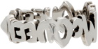 Alexander McQueen Silver Logo Graffiti Ring