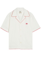 Bode Redbud Logo-embroidered Cotton-poplin Shirt White
