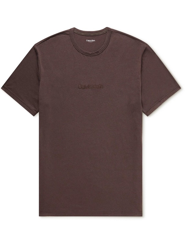 Photo: Calvin Klein Underwear - Logo-Embroidered Cotton-Blend Jersey T-Shirt - Brown