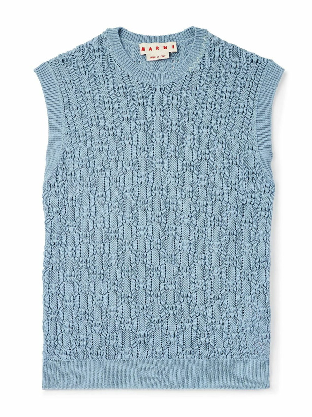 Photo: Marni - Crocheted Cotton Vest - Blue