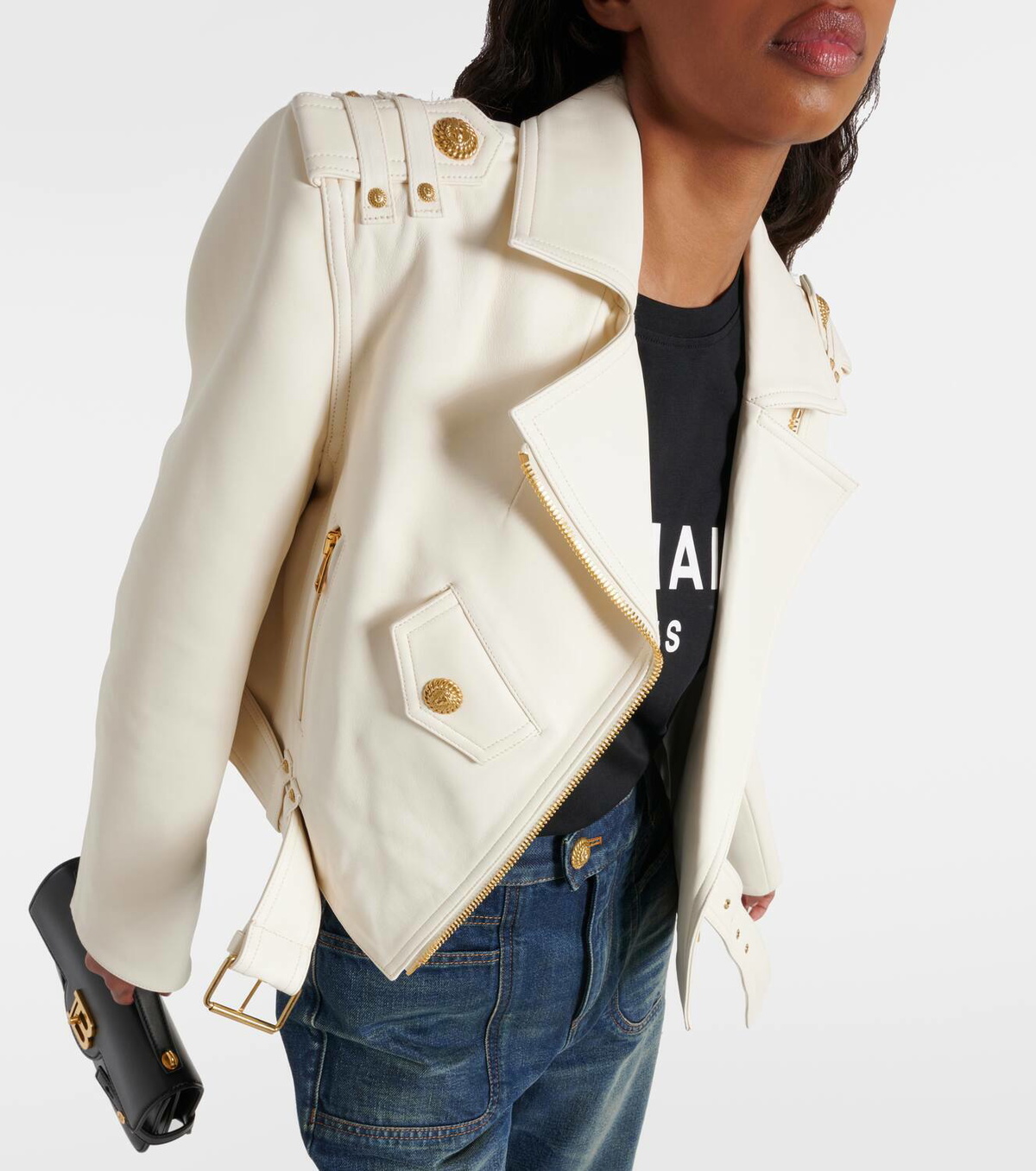 Balmain Leather biker jacket