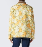 Valentino Corduroy-trimmed floral denim jacket