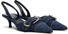 Givenchy Navy Voyou Slingback Heels