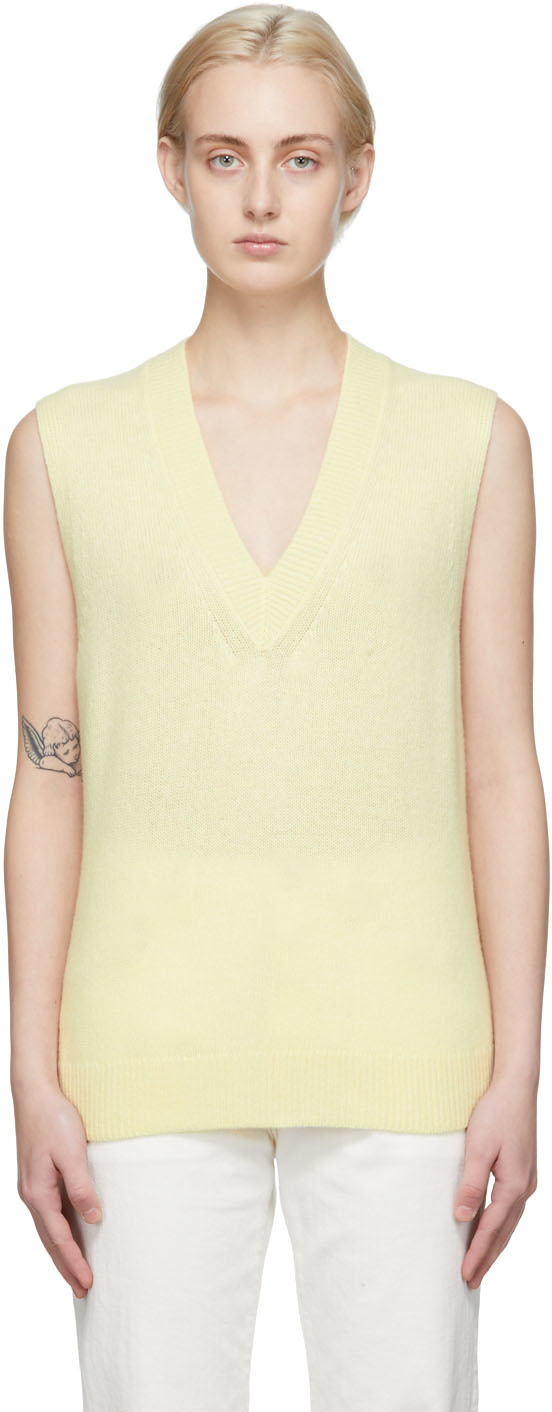 6397 Off-White Cashmere Off-Gauge Boxy Vest