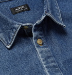 A.P.C. - Victor Logo-Print Denim Shirt - Blue