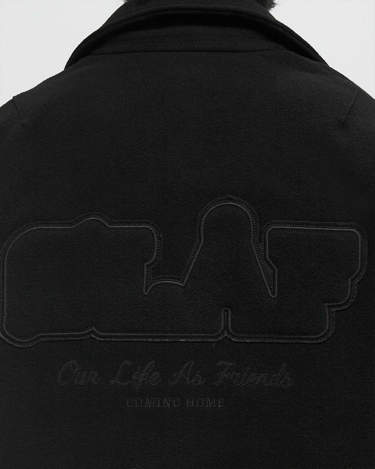 ØLÅF WOOL VARSITY COACH JACKET Black Mens Overshirt