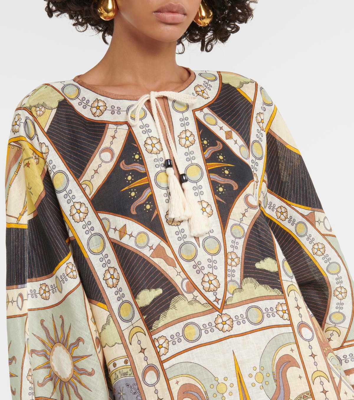 Tory Burch Printed linen midi dress Tory Burch