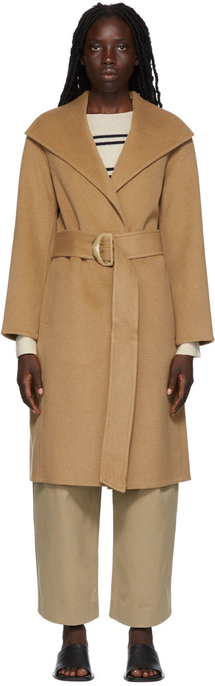 Vince belted cheap slim coat